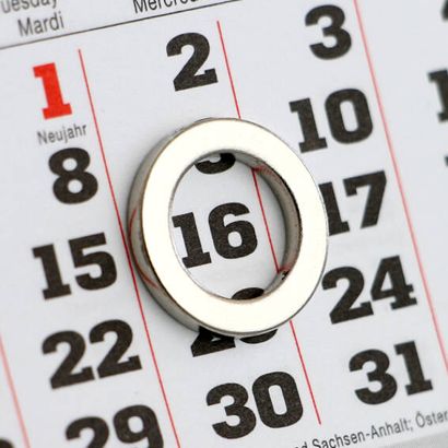 Anello magnetico come segnagiorno per calendario, inkl. disco metallico 15 mm | 10 mm