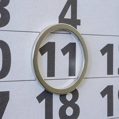 Anello magnetico come segnagiorno per calendario, inkl. disco metallico 30 mm | 25 mm