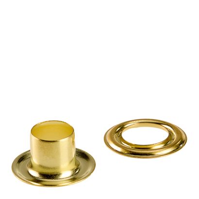 Occhielli per teloni inossidabili, autoperforanti, ottone null | Occhielli tondi #2L (⌀ 9,2 mm) con gambo lungo da 9 mm