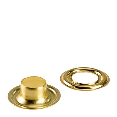 Occhielli per teloni inossidabili, autoperforanti, ottone null | Occhielli tondi #3L (⌀ 11,3 mm) con gambo lungo da 9 mm