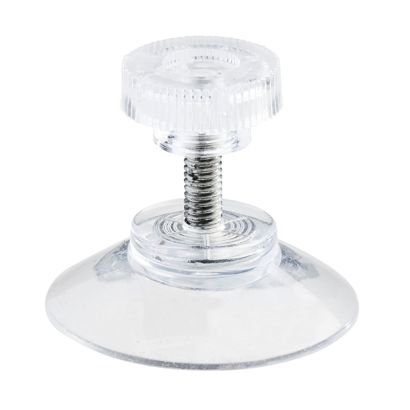 Ventose con dado zingrinato 30 mm | M4, 10 mm di lunghezza  | dado zigrinato in plastica transparente 