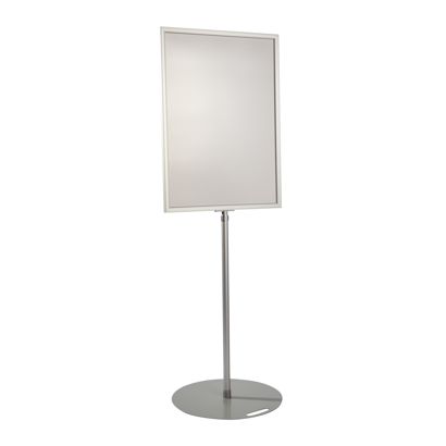 Espositore poster A1, altezza regolabile, campo visivo ruotabile di 360° argento 