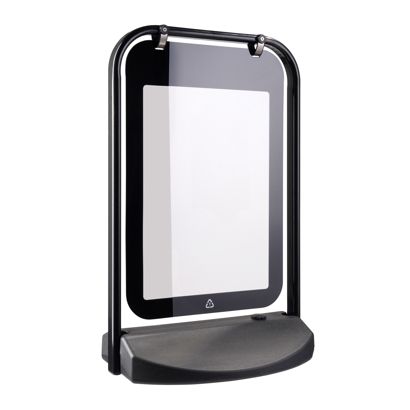 Cavalletto pubblicitario SWING-STOP A2 con serbatoio d’acqua, nero 
