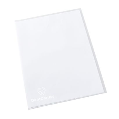 Buste stampate in formato A4 PVC rigido  | trasparente  | 150 µm | liscio  | 1 colore  | Stampa serigrafica 