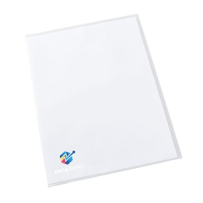 Buste stampate in formato A4 PVC rigido  | trasparente  | 150 µm | liscio  | 4 colori  | Stampa serigrafica 
