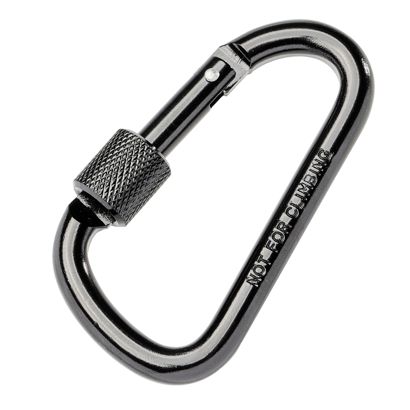 Moschettone a vite, 75 mm nero 