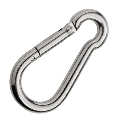 Moschettone, acciaio inox, lucidato 80 mm