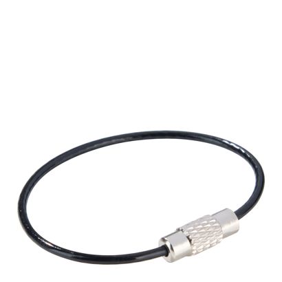Portachiavi in filo con filettatura, rivestito in colore nero  | 110 mm