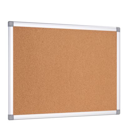 Bacheca in sughero con cornice in alluminio 60 x 45 cm