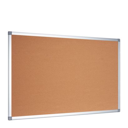 Bacheca in sughero con cornice in alluminio 90 x 60 cm