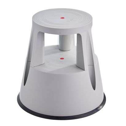 Sgabello con ruote, plastica, 2 gradini null