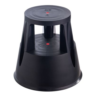 Sgabello con ruote, plastica, 2 gradini null