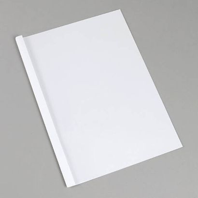 Cartellina a rilegatura termica A4, struttura in lino, 15 fogli, bianco  | 240 g/m² | 1.5 mm