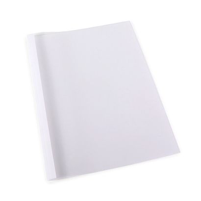 Cartellina a rilegatura termica A4, struttura in pelle, 40 fogli, bianco  | 240 g/m² | 4 mm