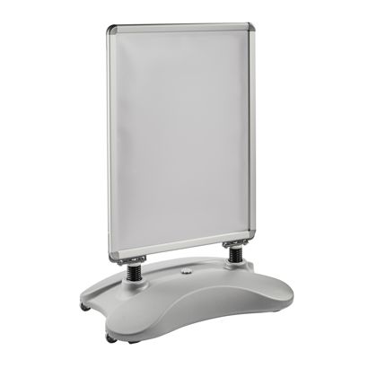 Cavalletto pubblicitario A1 STORM-STOP Lite con serbatoio d’acqua, antivento, profilo di 32 mm, angoli arrotondati 
