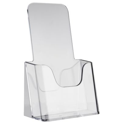Porta brochure, polistirolo, trasparente PTXF 1 x 1/3 A4 