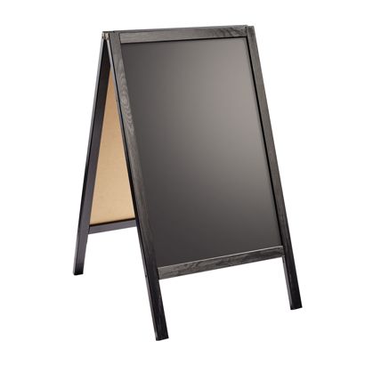 Cavalletto lavagna in legno WOOD-STOP Lite S, lavagna 44 x 66 cm, nero nero 