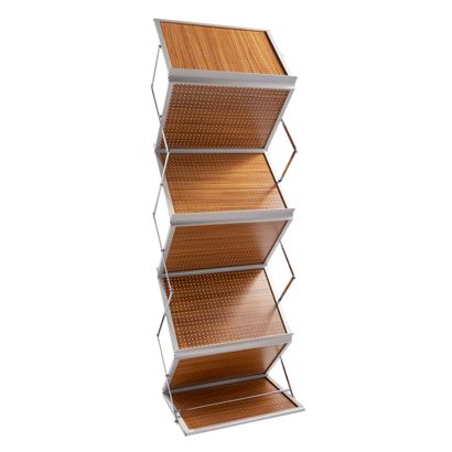 Portadepliant da terra pieghevole BOSTON 6x A3  | effetto legno  |  
