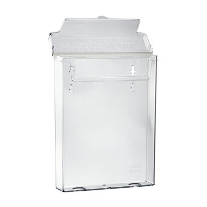 Porta brochure resistente alle intemperie con coperchio, polistirolo, trasparente, robusto, Taymar A5                                                                                                                                