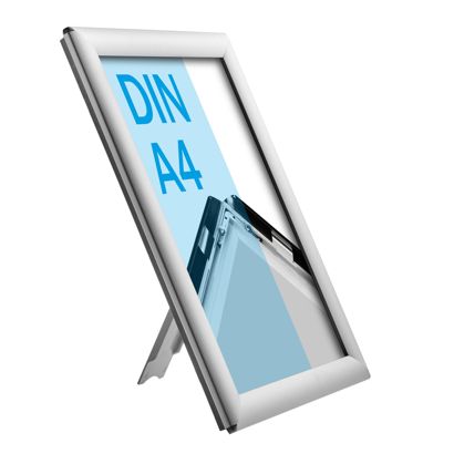 Cornice a scatto A4 Opti Frame, con supporto posteriore argento  | 25 mm