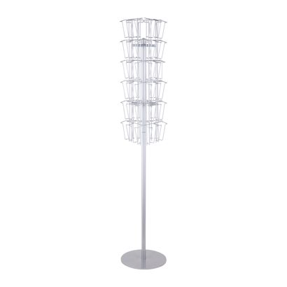 Porta brochure da terra girevole con base JACKSON, 36x A6, argento 