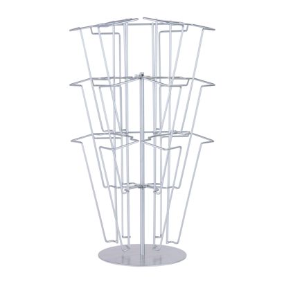 Porta brochure da tavolo JACKSON, girevole, metallo, argento, 9 x A4 