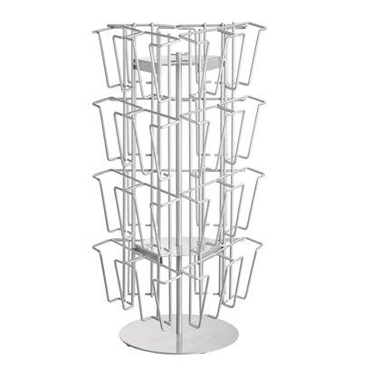 Porta cartoline JACKSON, girevole, metallo, argento, 24 x A6 