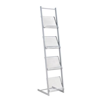 Espositore riviste DOVER, 4x A4, argento 4 