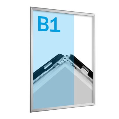 Cornice a scatto B1 standard argento  | 32 mm | Ad angolo squadrato 