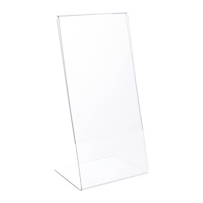 Porta avvisi da banco a L, formato verticale, infrangibile, PET 1/3 A4