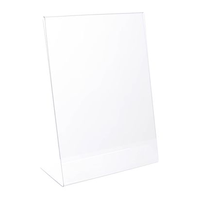Porta avvisi da banco a L, formato verticale, infrangibile, PET A5