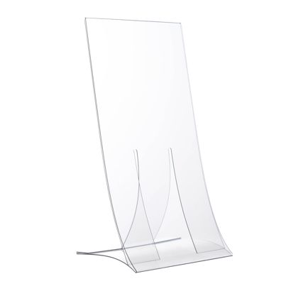Porta avvisi da banco a L, pieghevole, formato verticale, infrangibile, PET 1/3 A4