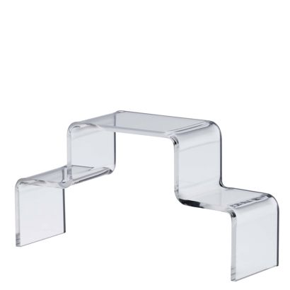 Espositore a scaletta, acrilico 175 x 90 x 50 mm  | trasparente  | bifacciale 