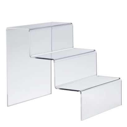 Espositore a scaletta, acrilico 220 x 250 x 273 mm  | trasparente  | a 3 gradini 