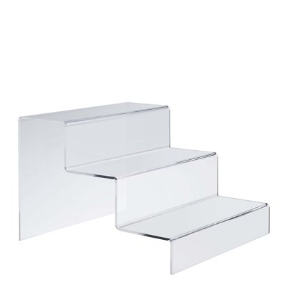 Espositore a scaletta, acrilico 300 x 215 x 333 mm  | trasparente  | a 3 gradini 
