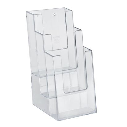 Porta brochure, polistirolo, formato verticale, Taymar 3 x 1/3 A4