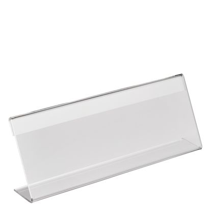 Porta avvisi da banco a L, acrilico 210 x 76 mm  | orizzontale 