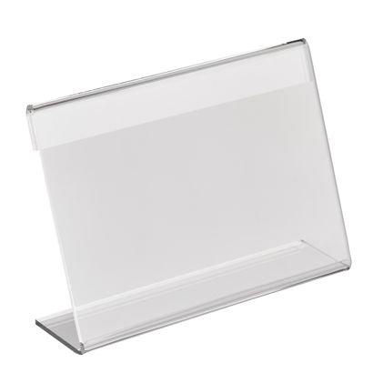Porta avvisi da banco a L, acrilico formato orizzontale | 130 x 90 mm