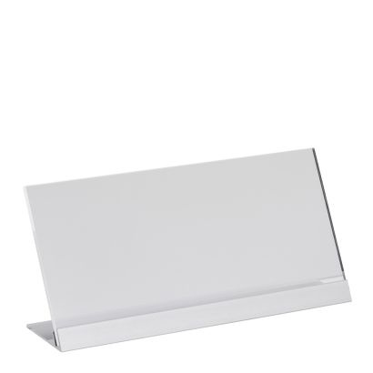 Porta avvisi da banco a L in acrilico con base in alluminio null | 1/3 A4 (100 x 210 mm)