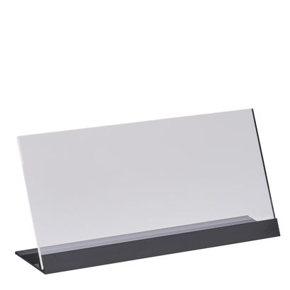Porta avvisi da banco a L in acrilico con base in alluminio null | 1/3 A4 (100 x 210 mm)
