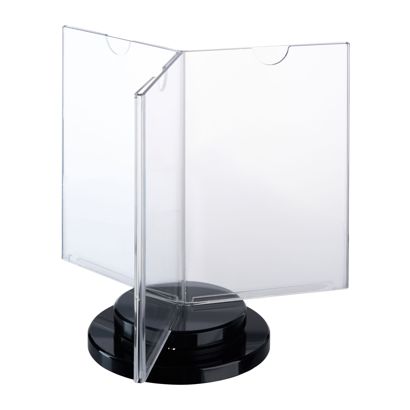 Porta menù girevole con base nera, a forma di stella, acrilico A6