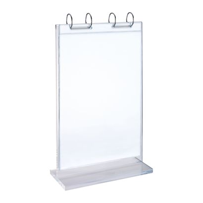 Porta avvisi da banco a T FLIP con meccanismo ad anelli e tasche in PVC A4