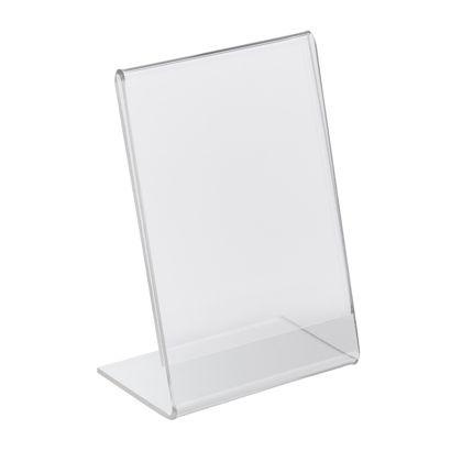 Porta avvisi da banco a L, acrilico A8  | verticale 