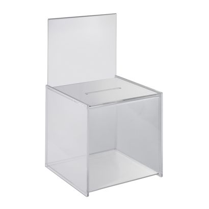 Scatola per donazioni, con cartello informativo 203x375 mm, acrilico 
