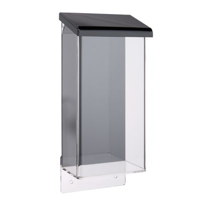 Porta brochure resistente alle intemperie con coperchio, nero, robusto 1/3 A4