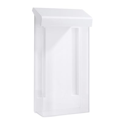 Porta brochure con coperchio, DL, bianco, robusto 