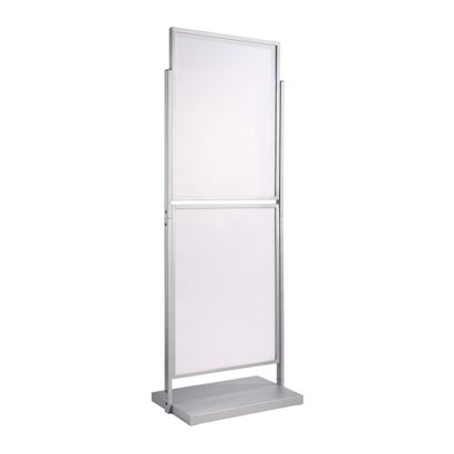 Espositore poster, bifacciale A1, EDGE argento  | per 4 manifesti 