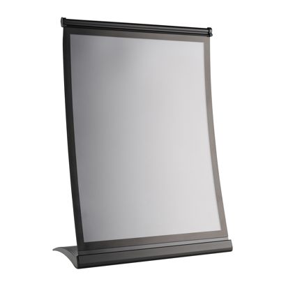 Espositore a L CURVE con cornice magnetica A4, nero verticale 
