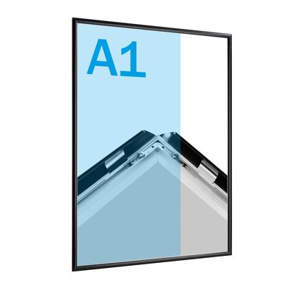 Cornice a scatto, alluminio, A1 nero  | 17 mm | Ad angolo squadrato 