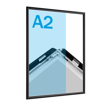 Cornice a scatto, in alluminio, A2 nero  | 17 mm | Ad angolo squadrato 